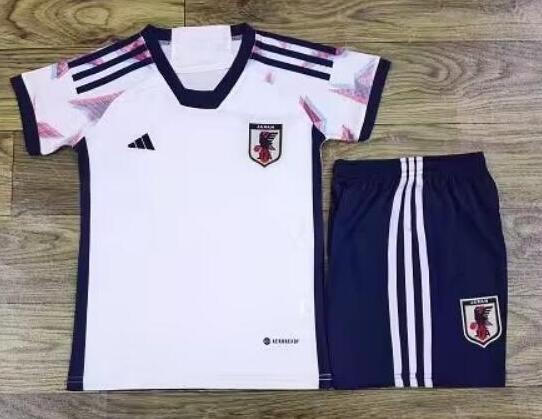 Japan 2022 World Cup Away Kids Soccer Kit Children Shirt And Shorts