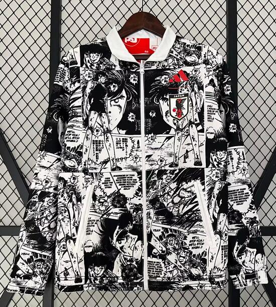 Japan 2023/24 Black Red Double-Faced Windbreaker Jacket