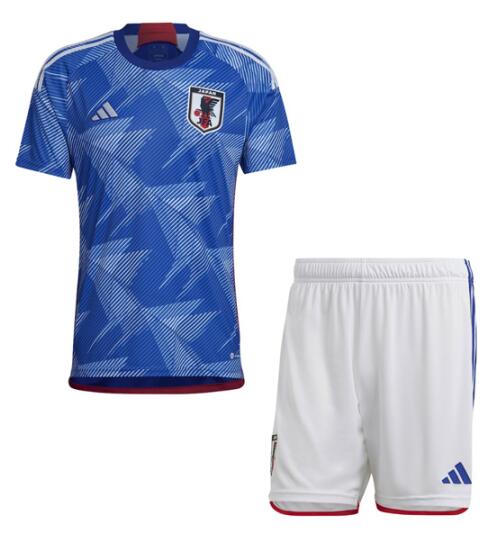 Japan 2022 World Cup Home Kids Soccer Kit Children Shirt And Shorts