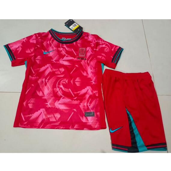 South Korea 2024/25 Home Kids Soccer Kit Children Shirt And Shorts