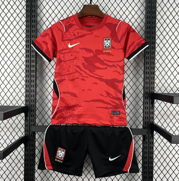 South Korea 2026 FIFA World Cup Home Kids Soccer Kit Children Shirt + Shorts