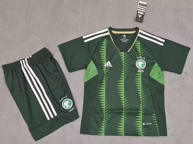 Saudi Arabia 2023/24 Home Kids Soccer Kit Children Shirt And Shorts