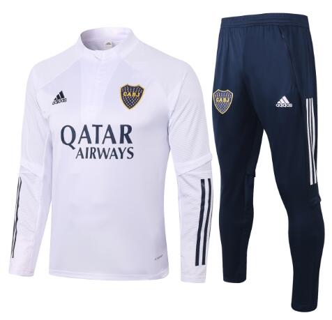 Boca Juniors 2020/21 White Training Suits (Sweatshirt+Trouser)
