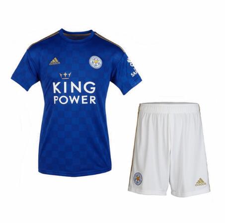 Leicester City 2019/20 Home Kids Soccer Jersey Kit Children Shirt + Shorts