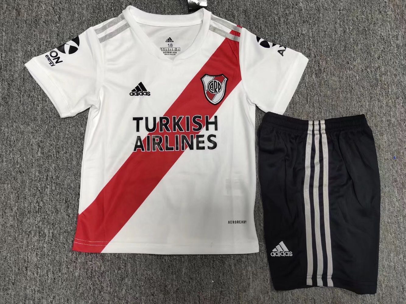 River Plate 2020/21 Home Kids Soccer Jersey Kit Children Shirt + Shorts