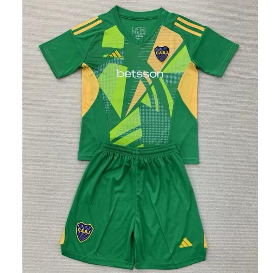 Boca Juniors 2024/25 Goalkeeper Kids Soccer Team Kit Children Shirt + Shorts