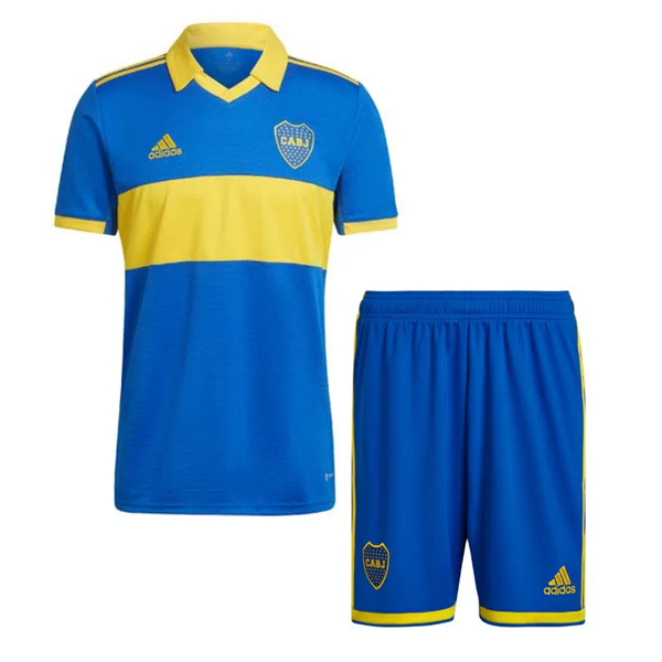 Boca Juniors 2022/23 Home Kids Soccer Jersey Kit Children Shirt + Shorts