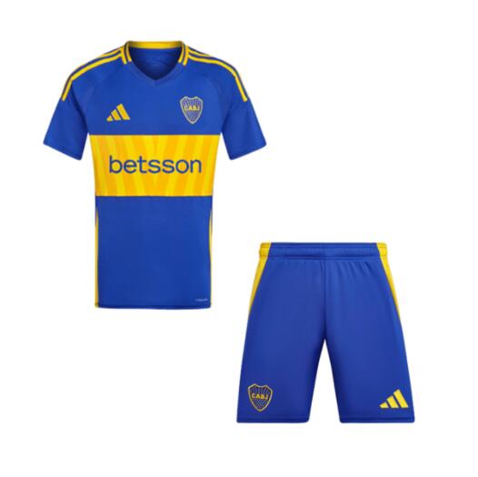 Boca Juniors 2024/25 Home Kids Soccer Team Kit Children Shirt + Shorts