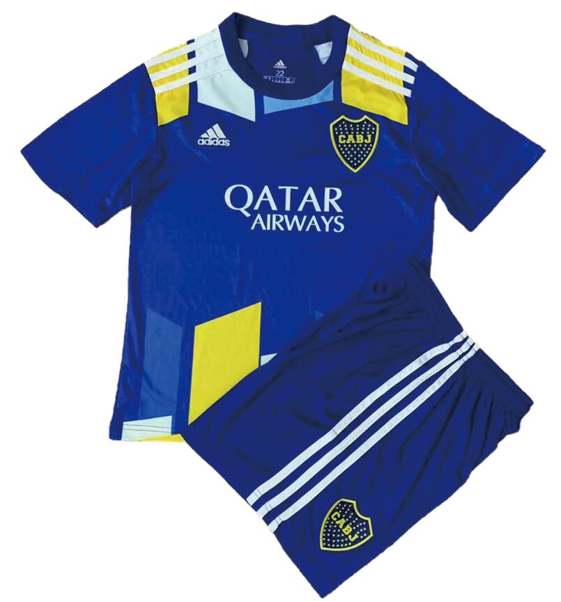 Boca Juniors 2021/22 Third Kids Soccer Jersey Kit Children Shirt + Shorts