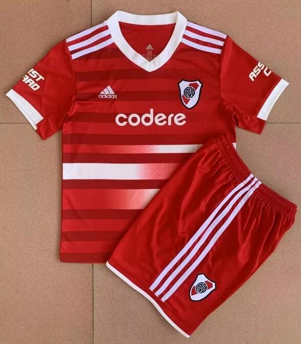 River Plate 2022/23 Away Kids Soccer Jersey Kit Children Shirt + Shorts