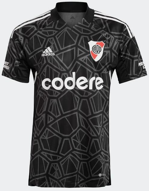River Plate 2022/23 Goalkeeper Black Shirt Soccer Jersey