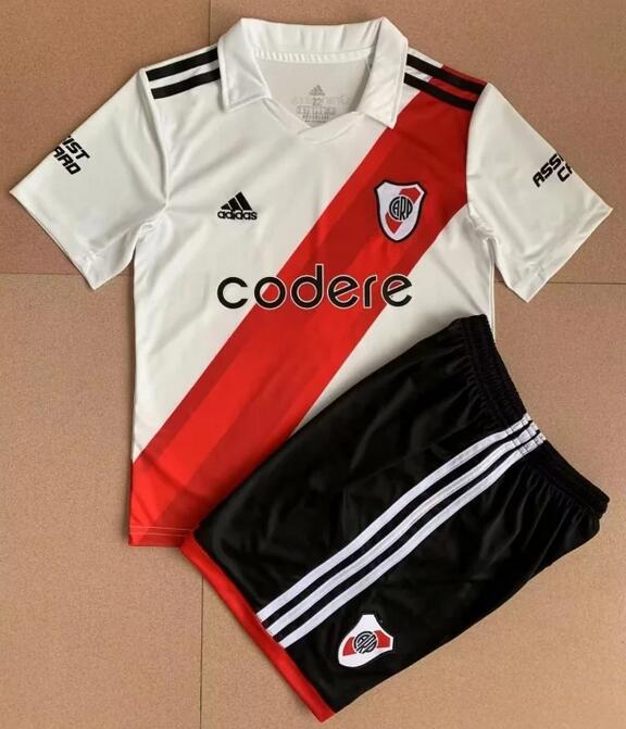 River Plate 2022/23 Home Kids Soccer Jersey Kit Children Shirt + Shorts