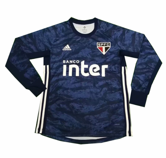 Sao Paulo FC 2019/2020 Blue Goalkeeper LS Shirt Soccer Jersey
