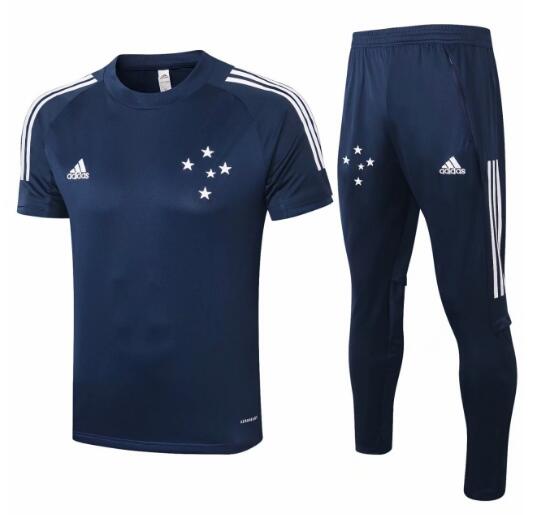 Cruzeiro 2020/21 Navy Short Training Suits (Shirt+Trousers)