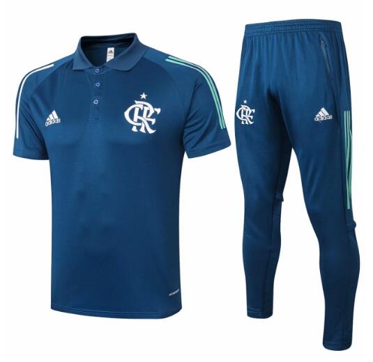 Flamengo 2020/21 Blue Short Training Suits (Shirt+Trousers)
