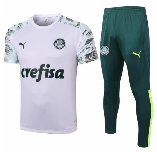 Palmeiras 2020/21 White Short Training Suits (Shirt+Trousers)