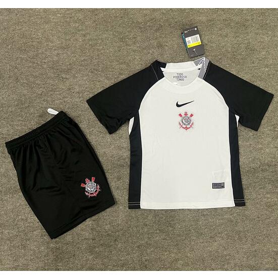 Corinthians 2025/26 Home Kids Soccer Uniforms Children Kit