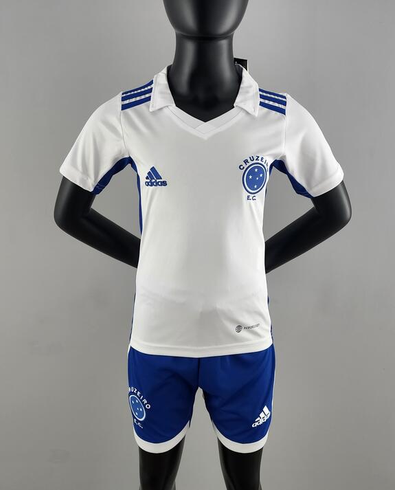 Cruzeiro 2022/23 Away Kids Soccer Jersey Suits Children Shirt + Shorts