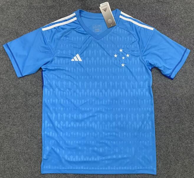 Cruzeiro 2023/24 Goalkeeper Blue Shirt Soccer Jersey