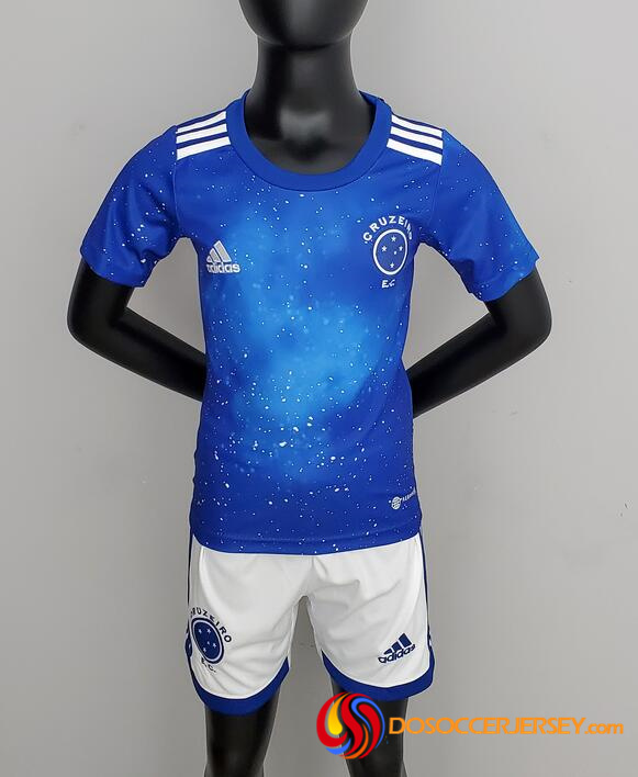 Cruzeiro 2022/23 Home Kids Soccer Jersey Suits Children Shirt + Shorts