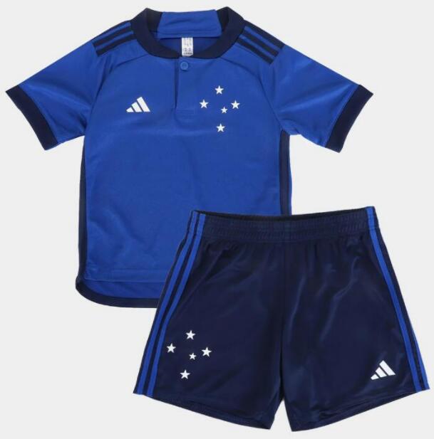 Cruzeiro 2023/24 Home Kids Soccer Jersey Kit Children Shirt + Shorts