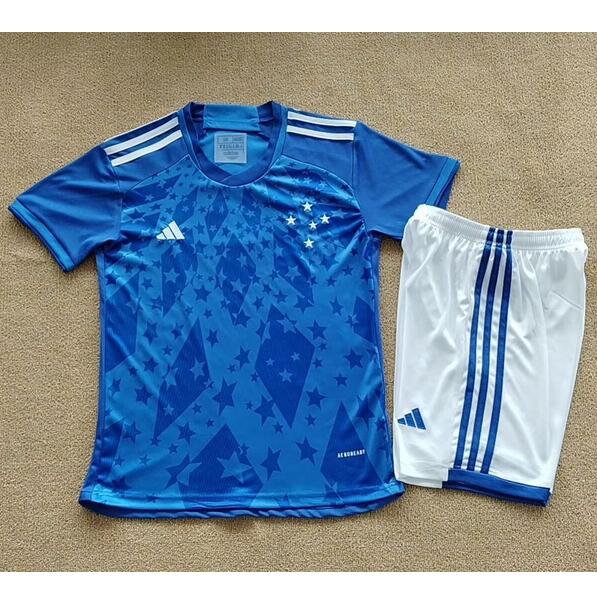 Cruzeiro 2024/25 Home Kids Soccer Jersey Kit Children Shirt + Shorts