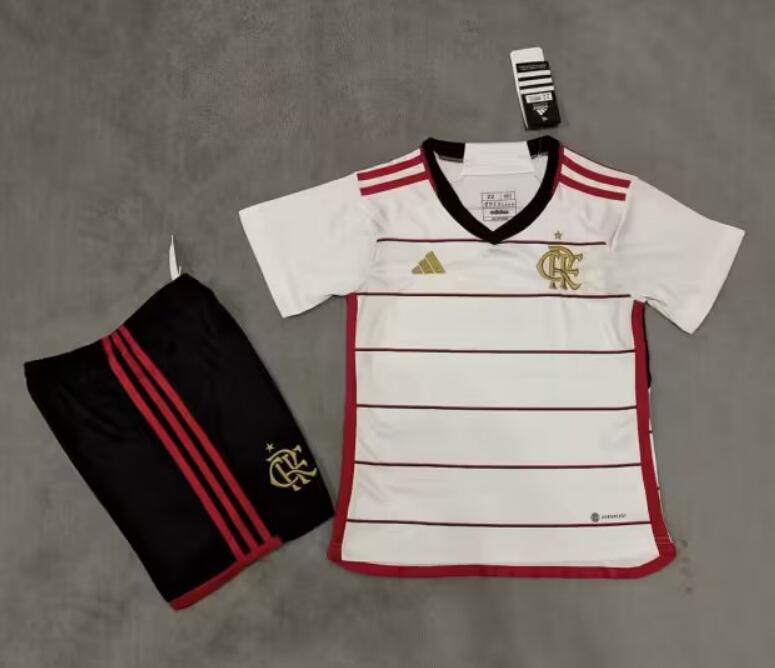 Flamengo 2023/24 Away Kids Soccer Team Kits Children Shirt And Shorts