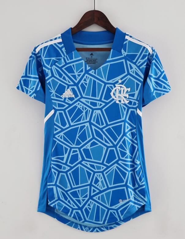 CR Flamengo 2022/23 Goalkeeper Women Blue Shirt Soccer Jersey