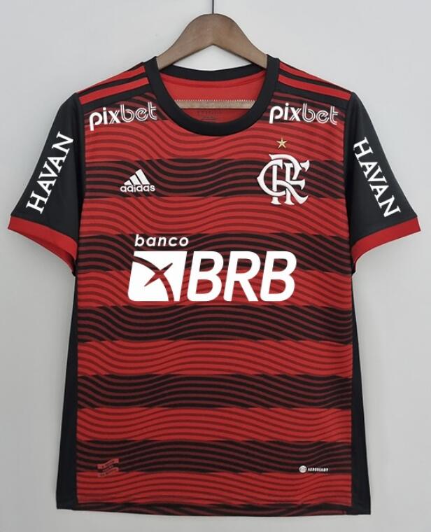 CR Flamengo 2022/23 Home All Sponsor Shirt Soccer Jersey