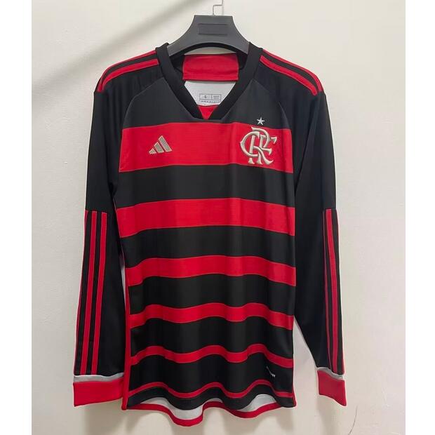 CR Flamengo 2024/25 Home Long Sleeved Shirt Soccer Jersey