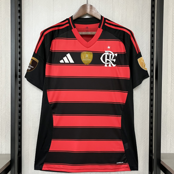 CR Flamengo 2025/26 Home Shirt Soccer Jersey With Libertadores All Badges