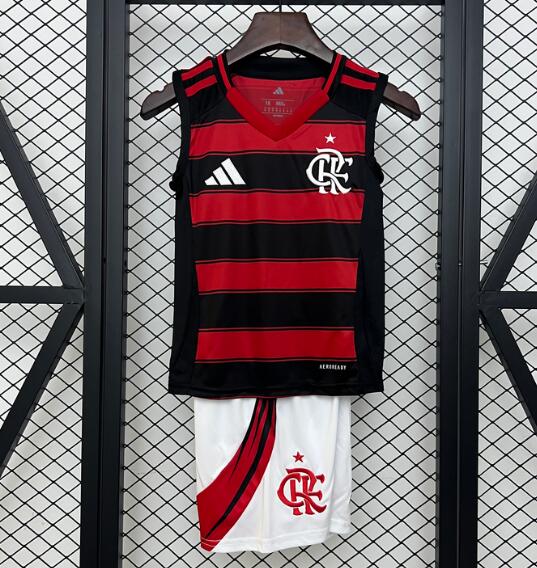CR Flamengo 2025/26 Home Vest Kids Soccer Kits Children Shirt And Shorts