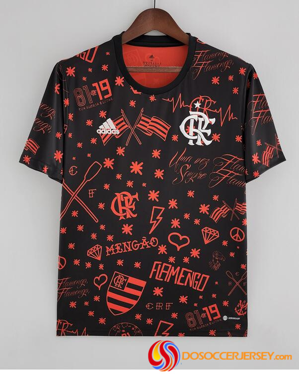 CR Flamengo 2022/23 Black Red Pre-Game Training Shirt