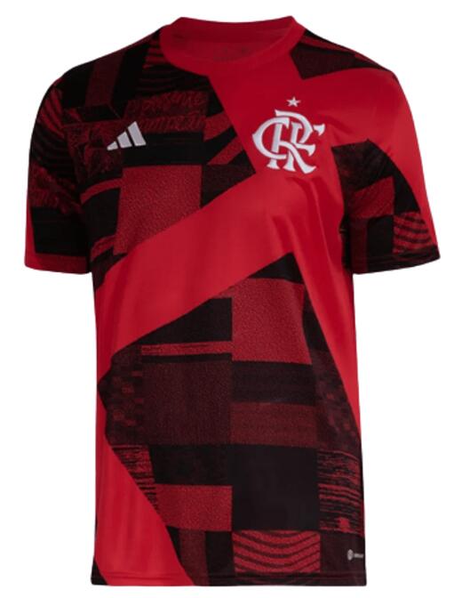 CR Flamengo 2023/24 Red Black Pre-Match Training Shirt