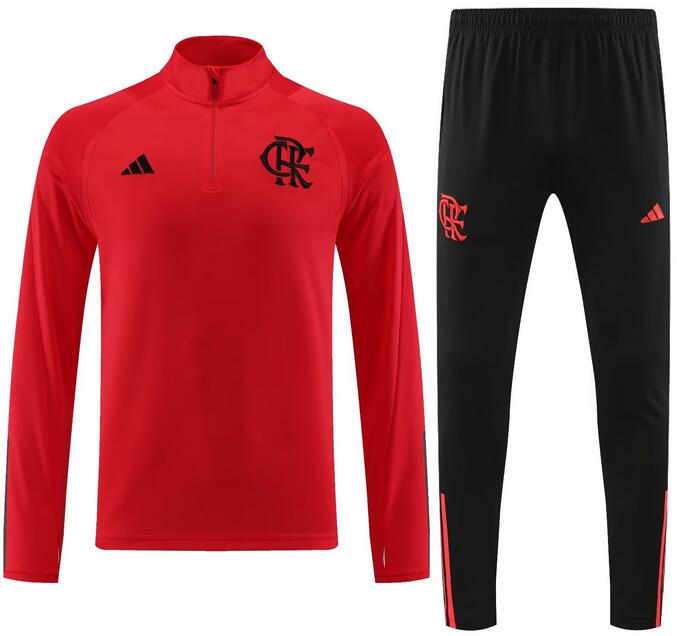 CR Flamengo 2023/24 Red Training Suits (Sweatshirt+Trousers)