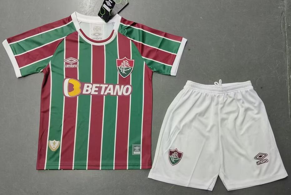 Fluminense FC 2023/24 Home Kids Soccer Kit Children Shirt + Shorts