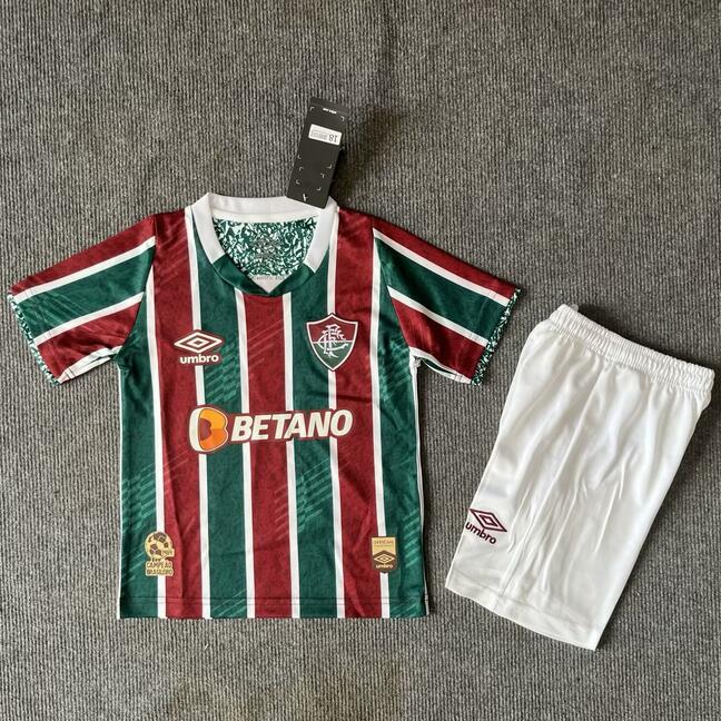 Fluminense FC 2024/25 Home Kids Soccer Kit Children Shirt + Shorts
