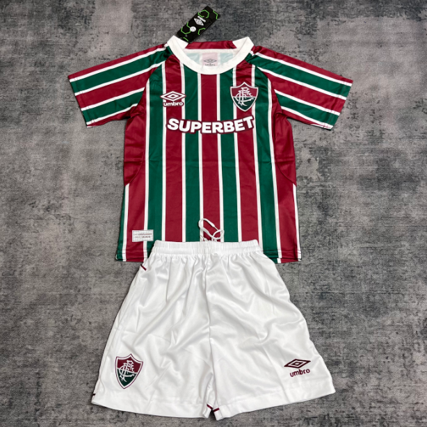 Fluminense FC 2025/26 Home Kids Soccer Kit Children Shirt + Shorts
