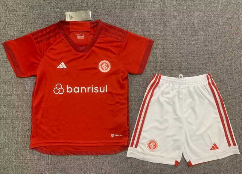 SC Internacional 2023/24 Home Kids Soccer Kits Children Shirt and Shorts