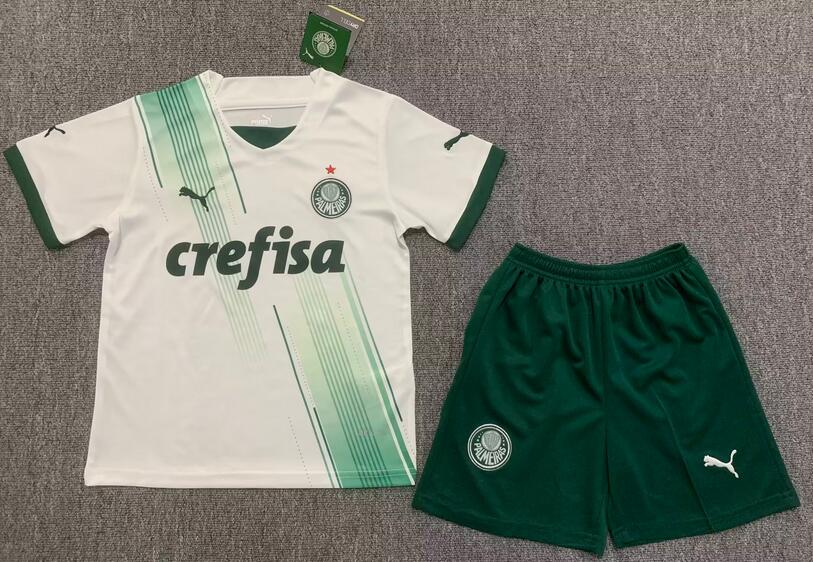 Palmeiras 2023/24 Away Kids Soccer Jersey Uniforms Children Shirt + Shorts