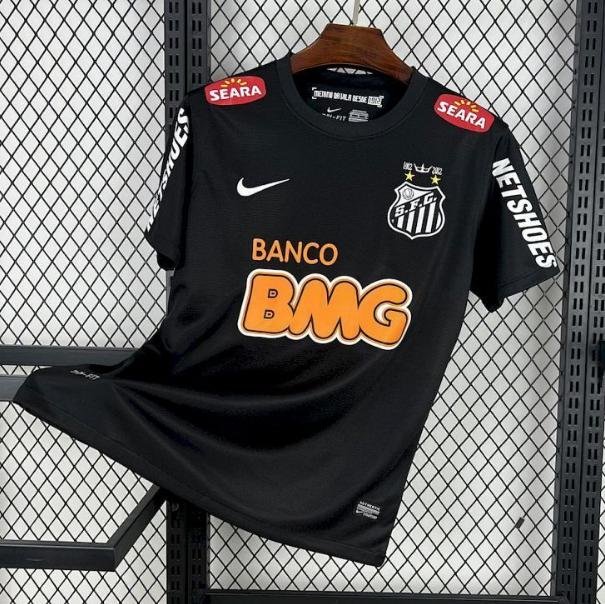 Santos 2012/13 Away Black Retro Shirt Soccer Jersey