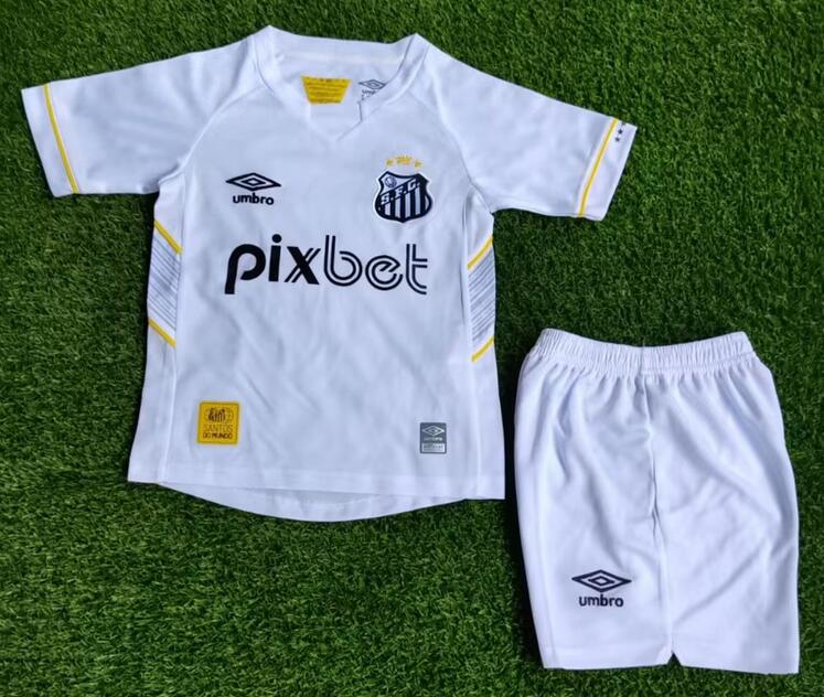 Santos FC 2023/24 Home Kids Soccer Kit Shirt and Shorts