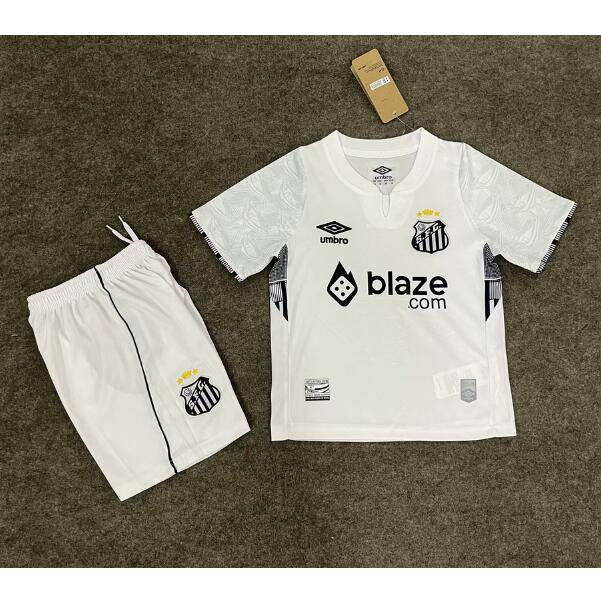 Santos FC 2025/26 Home Kids Soccer Kit Shirt and Shorts