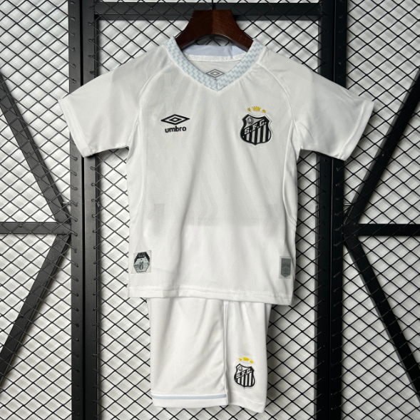 Santos FC 2025/26 Home Kids Soccer Kit Shirt and Shorts
