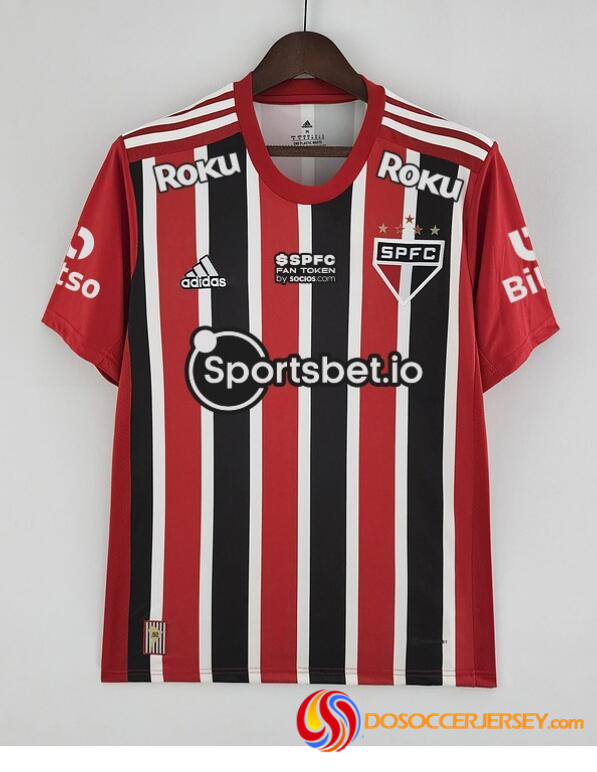 Sao Paulo FC 2022/23 Away All Sponsor Shirt Soccer Jersey