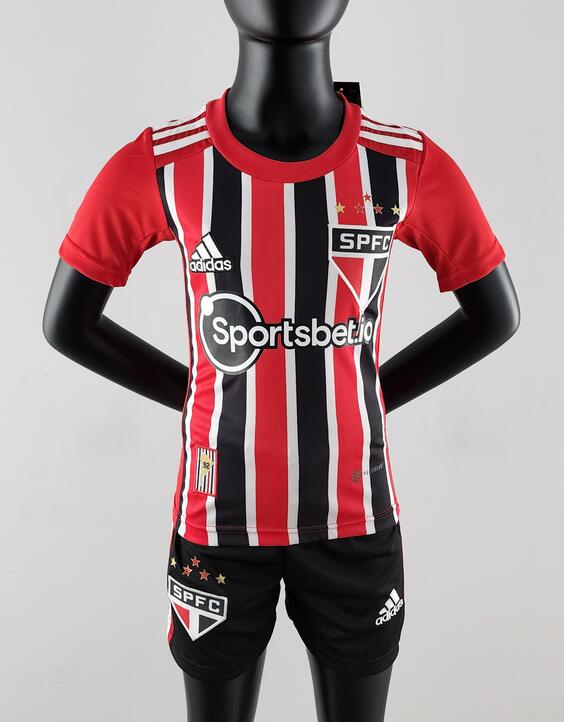 Sao Paulo FC 2022/23 Away Kids Soccer Suits Children Shirt + Shorts