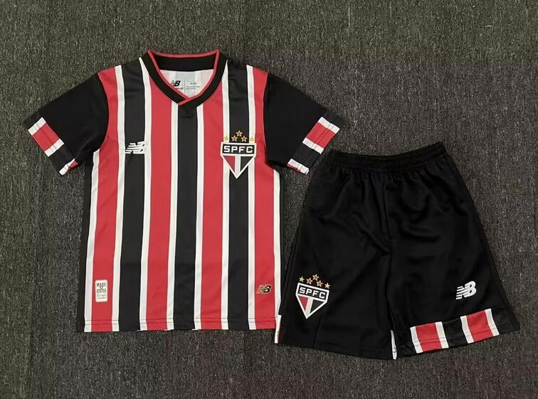 Sao Paulo FC 2024/25 Away Kids Soccer Kit Children Shirt + Shorts