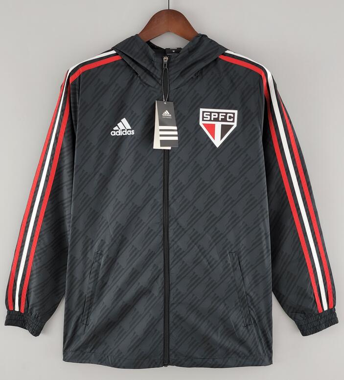 Sao Paulo FC 2022/23 Black Red White Windbreaker Jacket