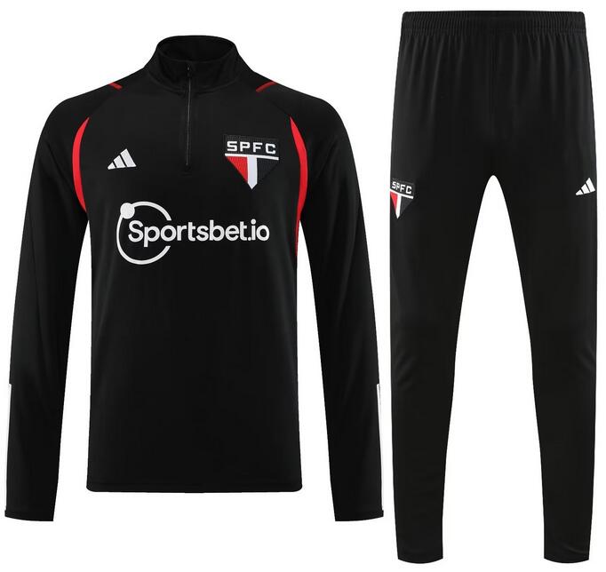 Sao Paulo 2023/24 Black Training Suits (Sweatshirt+Trouser)