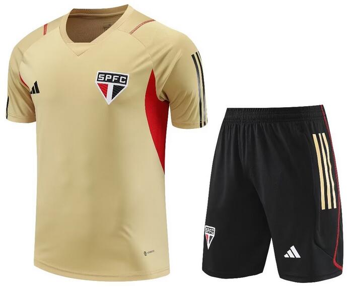 Sao Paulo 2023/24 Brownish-Yellow Training Uniforms (Shirt+Shorts)